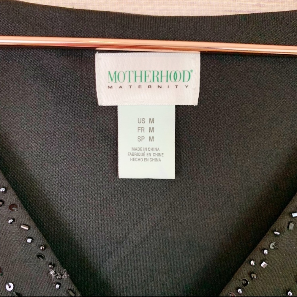 Motherhood Maternity Beaded Little Black Dress Cocktail Semiformal - Picture 5 of 6